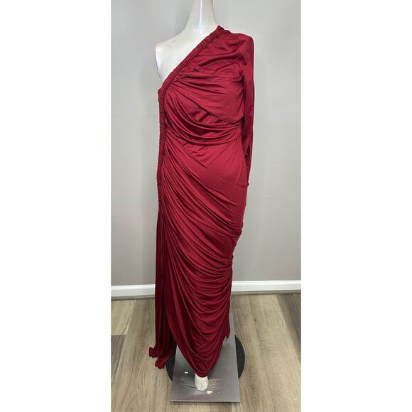 ANDREA IYAMAH TURI DRESS BURGUNDY SIZE XL $370 - Picture 5 of 12